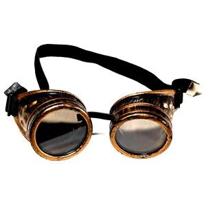Steampunk Goggles Bronze with Brown Lenses Cyber Vintage Retro Welding Glasses
